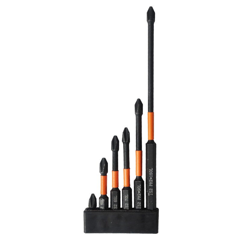 Black Whirlwind Impact-resistant Premium Screwdriver, S2 steel electric screwdriver bit, Cross Screwdriver bit, electric strong magnetic electric drill bit Item Picture