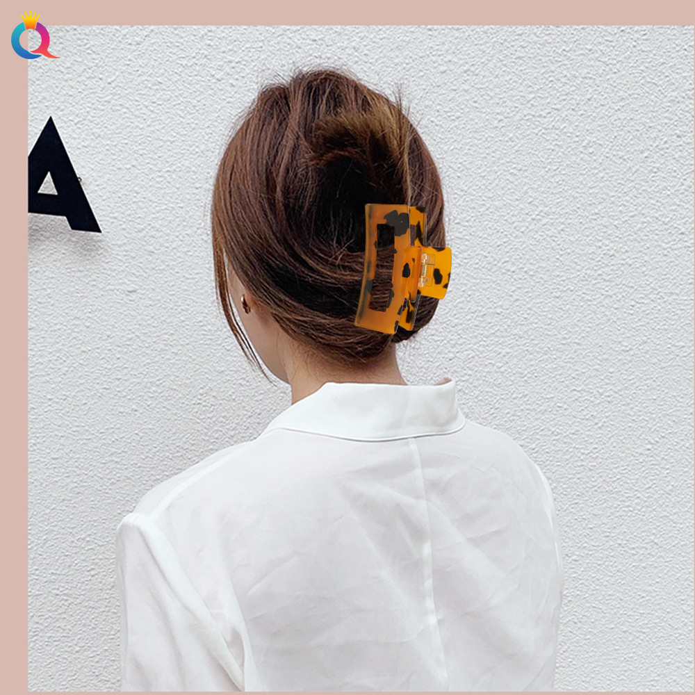 Qiyue Accessories Acetate Board Korean Internet celebrity retro tortoiseshell hair accessory, girl's grabber, large, simple and elegant hair grabber details Picture