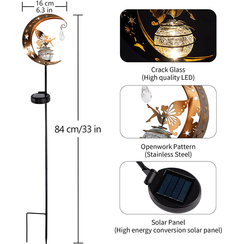Cross-border bestsellers: Solar moon fairy lamp, outdoor garden ironwork flower fairy ground insert lamp, lawn and courtyard lamp Application Scenario