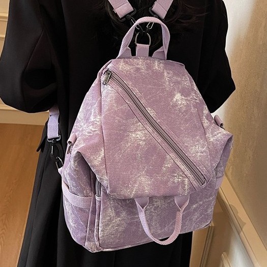 Retro backpack, Japanese-style printed girl's bag cover, casual portable single bag for college students, trendy multi-purpose bag for women full figure