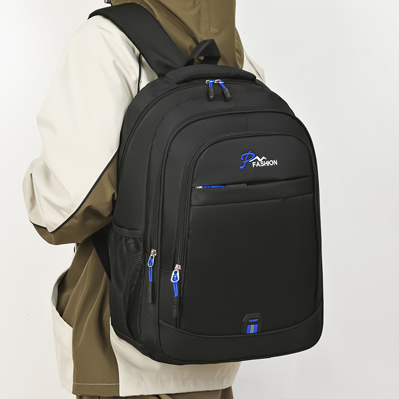 Cross-border fashion trend men's backpacks, large-capacity business computer backpacks, simple student schoolbags, casual travel bags Specification drawing