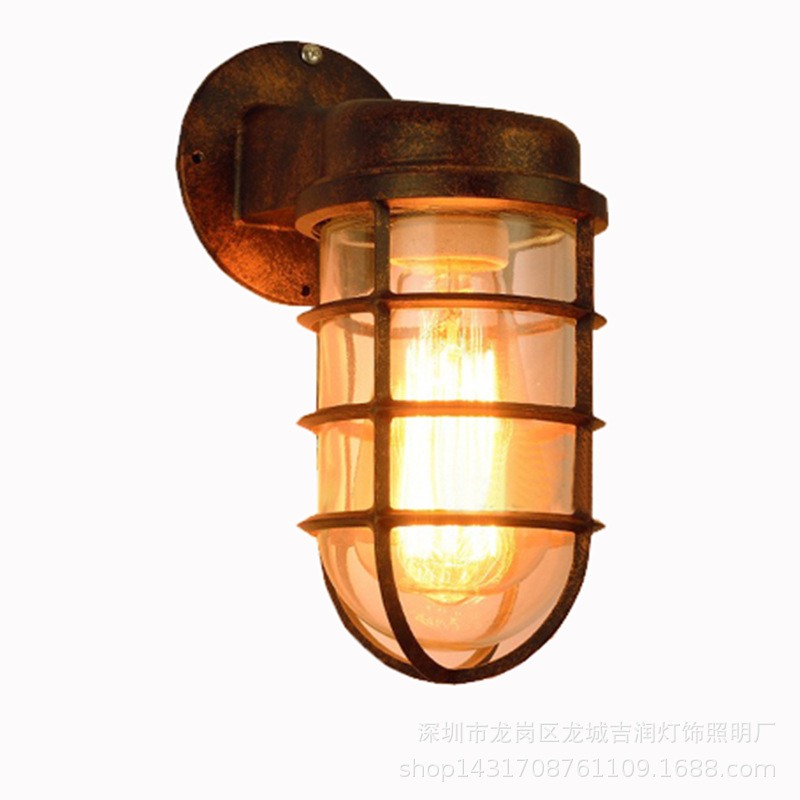 American-style outdoor waterproof wall lamps, retro and nostalgic, coffee bar, corridor, clothing store, industrial style explosion-proof wall lamps Item Picture