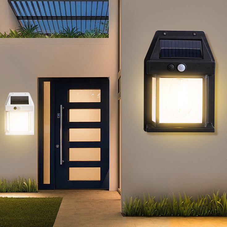 Household solar lamps, outdoor garden lamps, automatic lighting at dark, warm light tungsten filament human body sensor wall lamps, gift wholesale details Picture