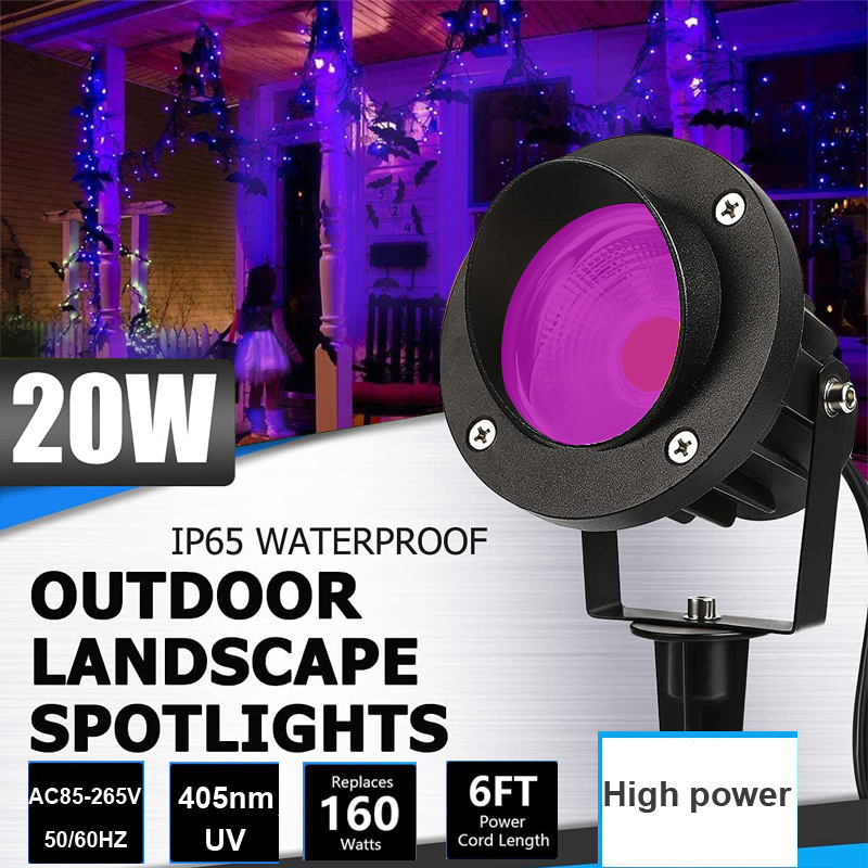 Cross-border new 20W Halloween black light, purple light, haunted house party, body paint, poster, painted fluorescent light details Picture
