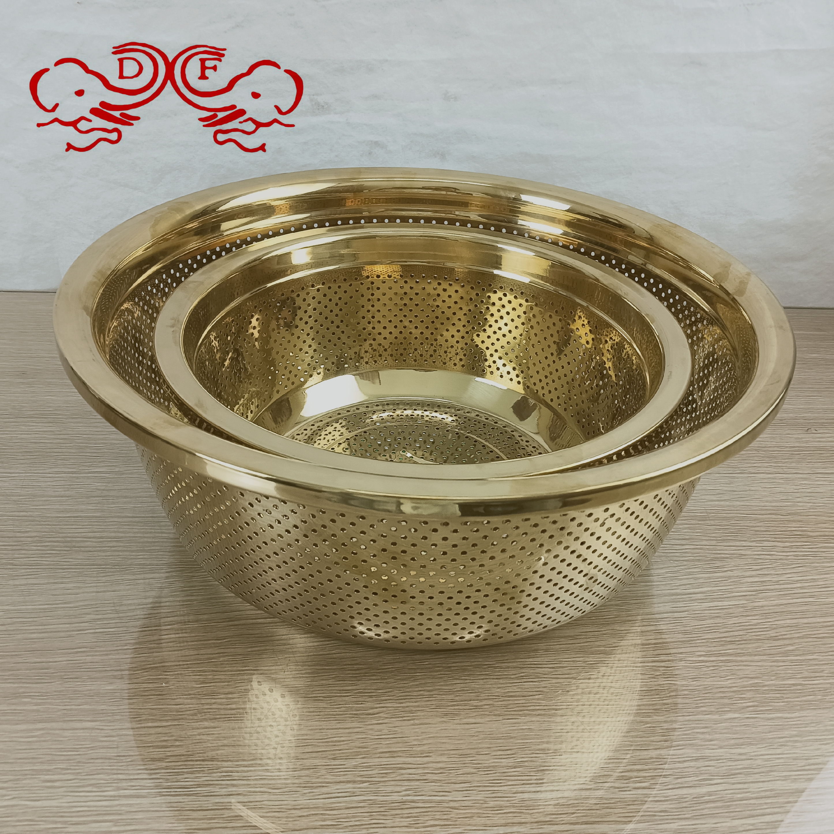 DF88012 stainless steel draining basket, deepened drain basin, vegetable washing basin, rice washing, household kitchen, vegetable filtering basket, rice washing sieve, DF TRADINGHOUSE