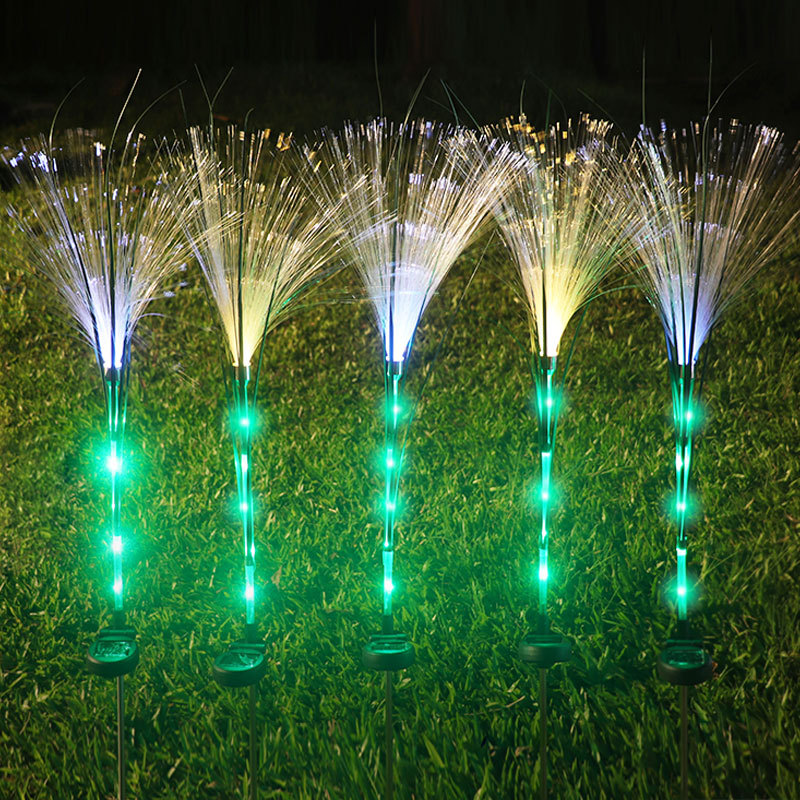 Factory direct sales of landscape lights, outdoor waterproof, garden square lighting decoration, led solar fiber optic reed lights Specification drawing
