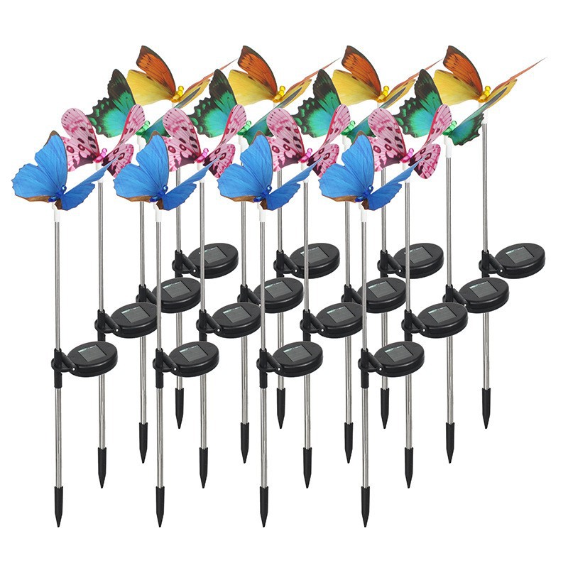 Butterfly color solar lawn light, LED courtyard ground socket light, stainless steel household waterproof landscape lighting Item Picture