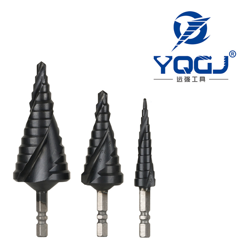 Factory direct supply of high-speed steel HSS industrial-grade coated spiral groove step drills, tower drills and stair drills in stock full figure