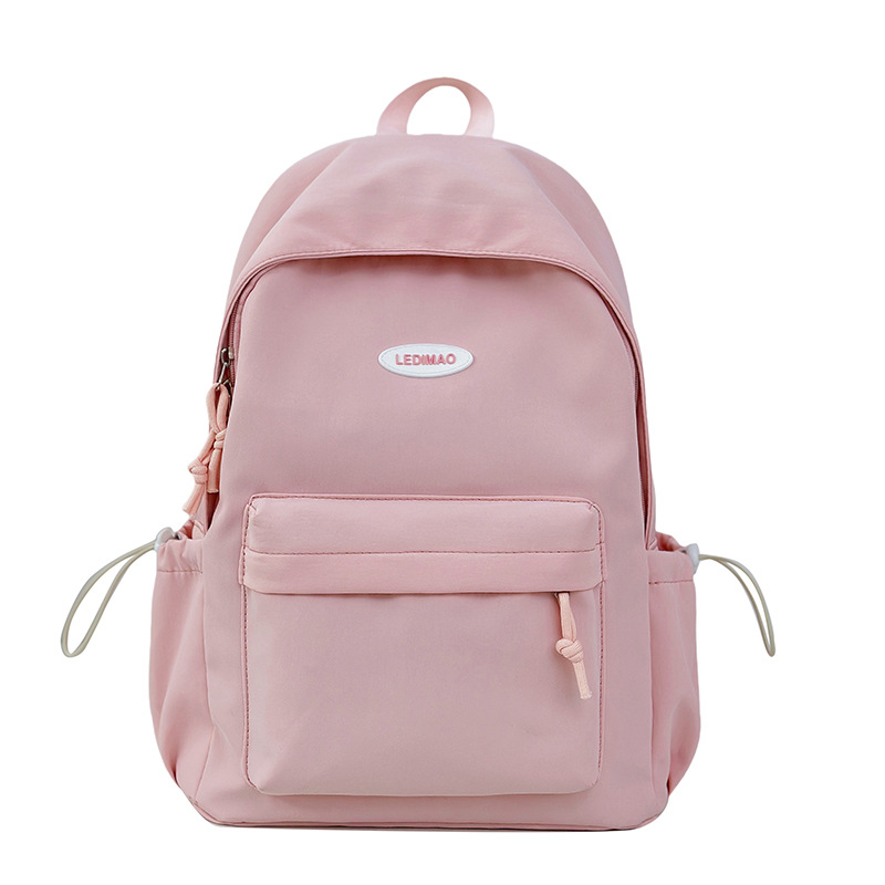 New solid-color college backpack for students, Korean-style Instagram student class bag, lightweight commuting backpack Item Picture