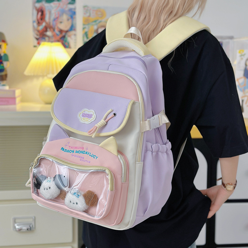New middle school schoolbag for girls, cute and painful bag, junior high school birthday series, Korean version, large capacity backpack, high appearance level Specification drawing