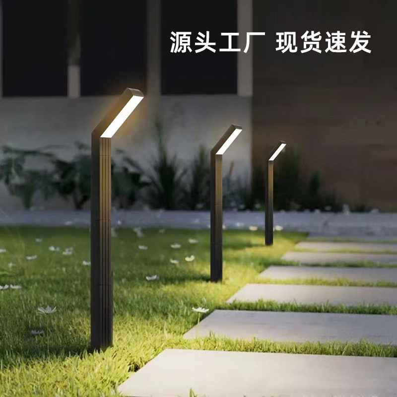 2024 New cross-border solar ground socket lamp, seven-character lamp, outdoor home, courtyard, villa, garden, landscape and lawn lamp full figure
