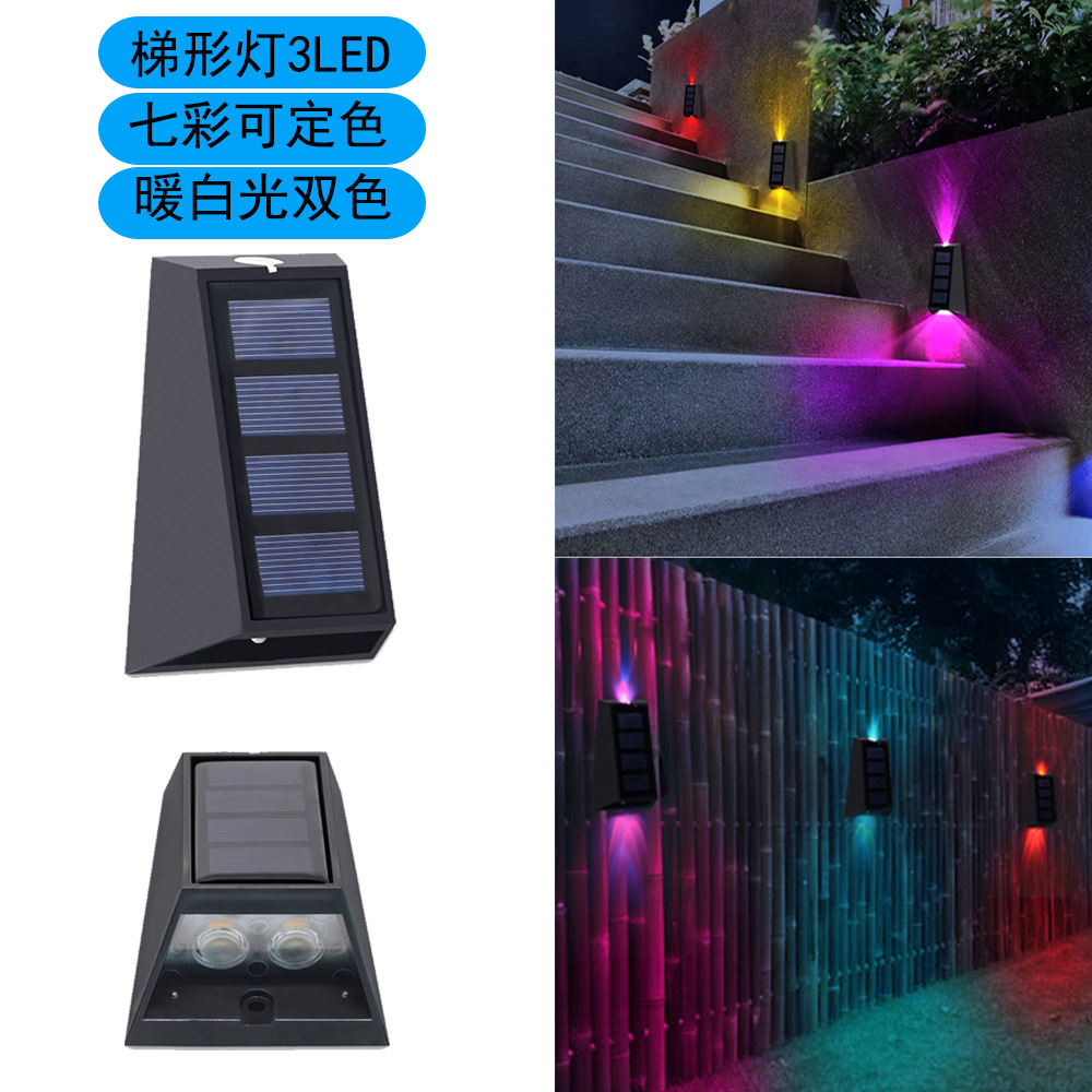 LED solar wall lamps that emit light up and down, fence landscape lights, courtyard fence lights, and garden decorative fence lights Specification drawing