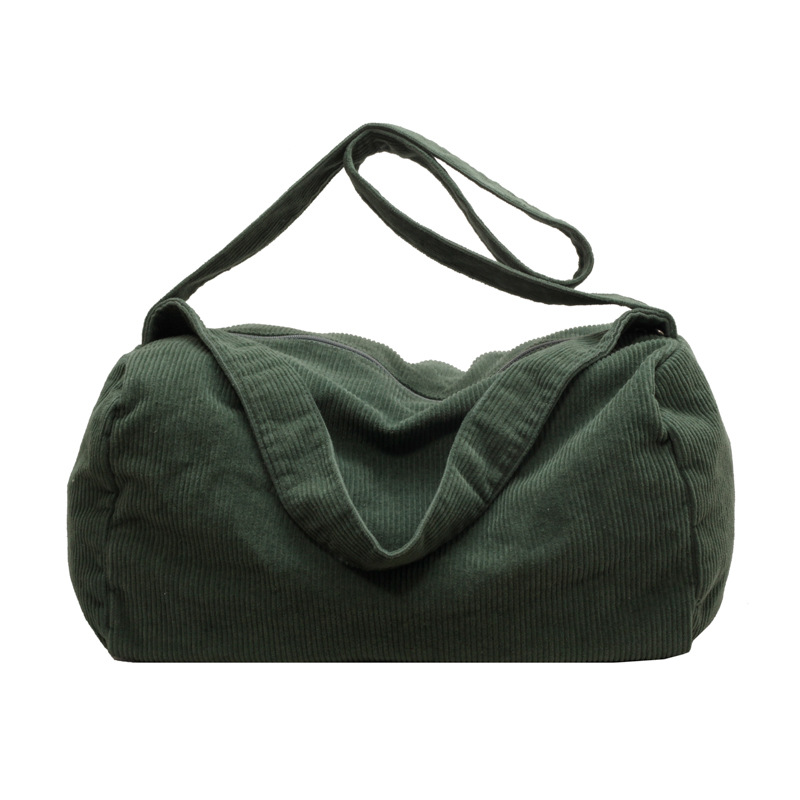 Corduroy casual women's bag 2023 New large-capacity crossbody bag, laid-back style single-shoulder bag, retro, fashionable and simple back Item Picture