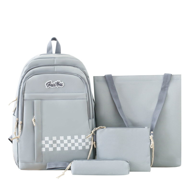 New casual and fashionable schoolbag, cute girls, high appearance level backpack, large-capacity junior high school student tutorial backpack, cross-border Item Picture