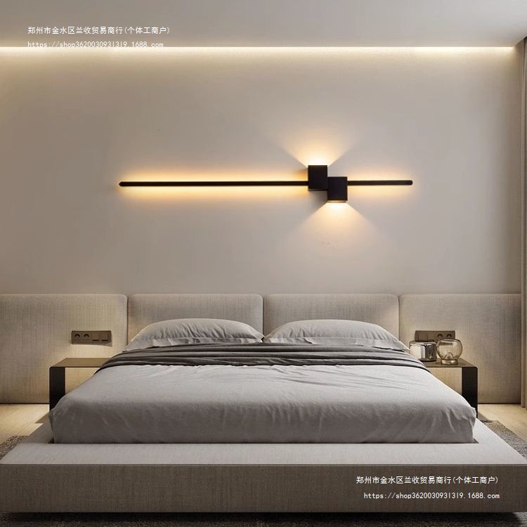 Long strip wall lamp, living room background wall grille, modern, simple, minimalist and light luxury one-line bedroom corridor bedside lamp full figure