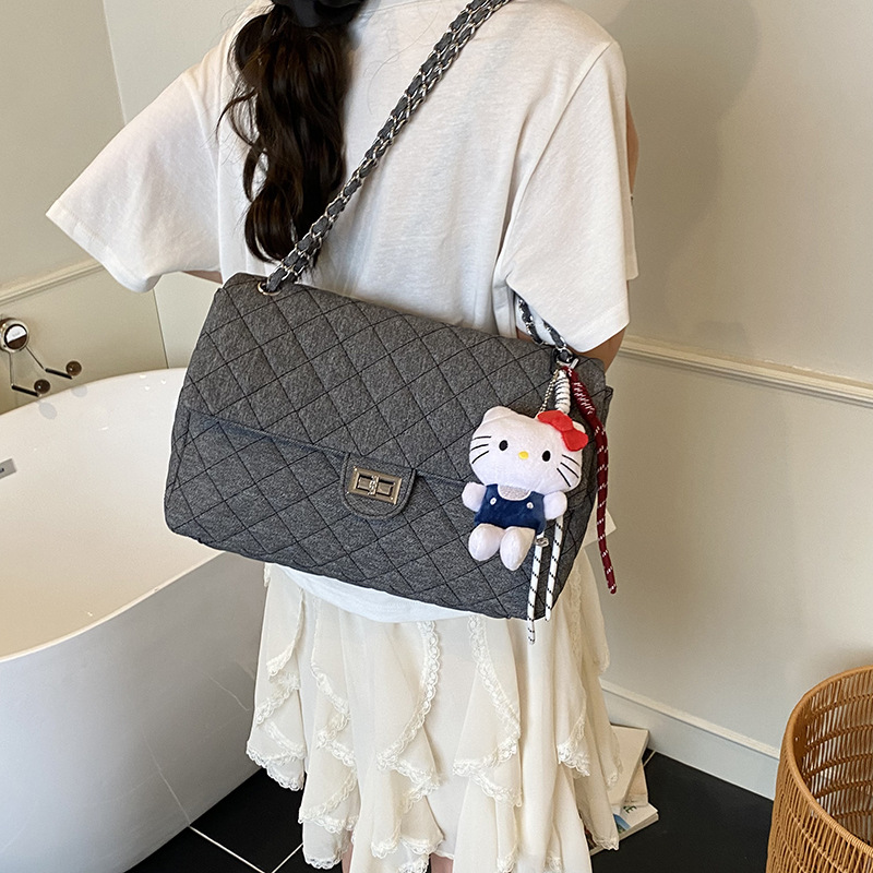 Cross-border 2025 Summer New style Chanel-style underarm bag, women's diamond-shaped chain bag, fashionable shoulder bag, trendy crossbody bag Specification drawing