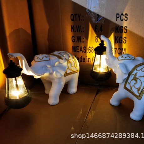 Factory direct supply of elephant solar garden lights, elephant hanging lanterns, LED water flow decorations, outdoor yoga statues, waterproof Specification drawing