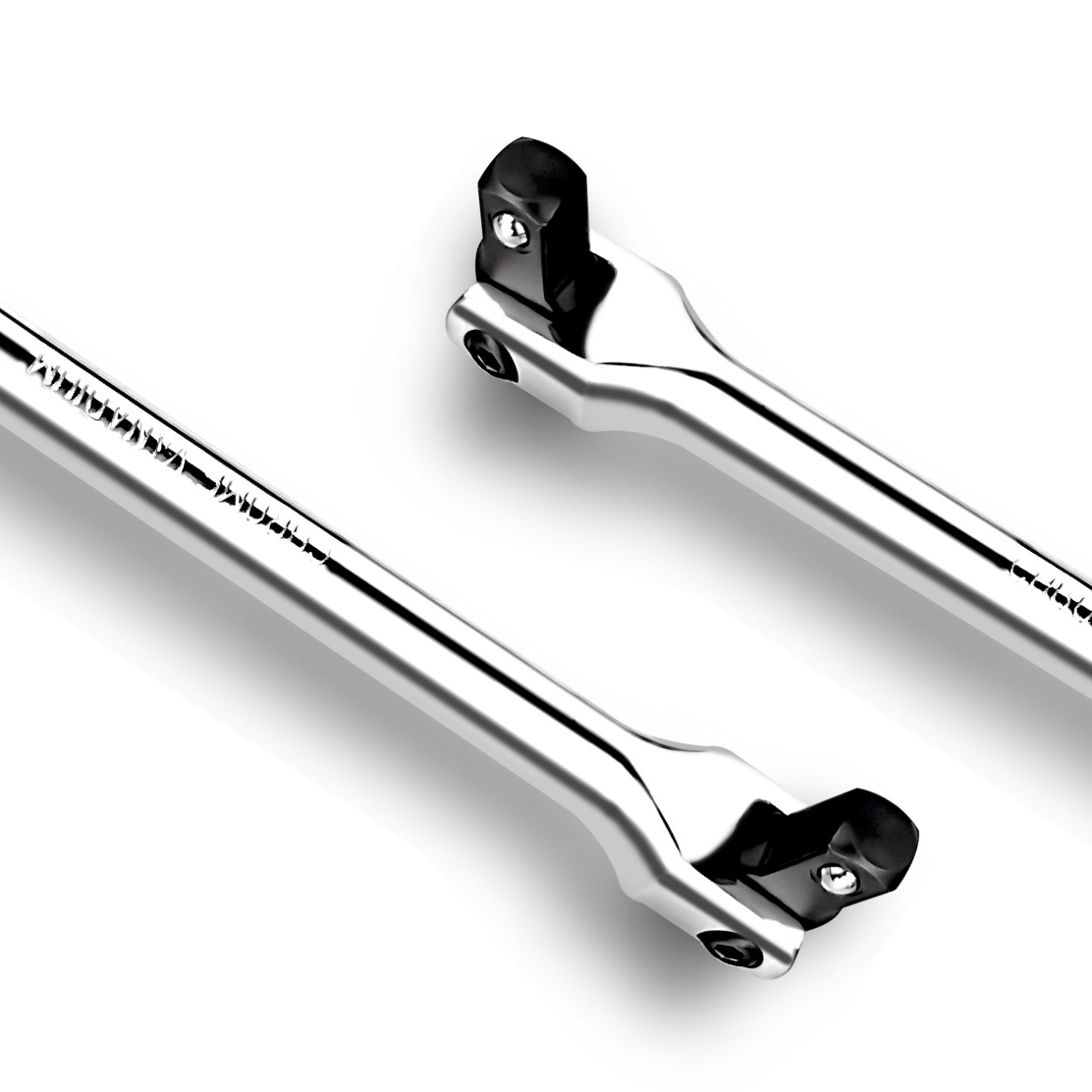 F-rod turning wrench extension socket wrench 3-piece set 180︒ small fly 1/4, medium fly 3/8, large fly 1/2 interface Specification drawing