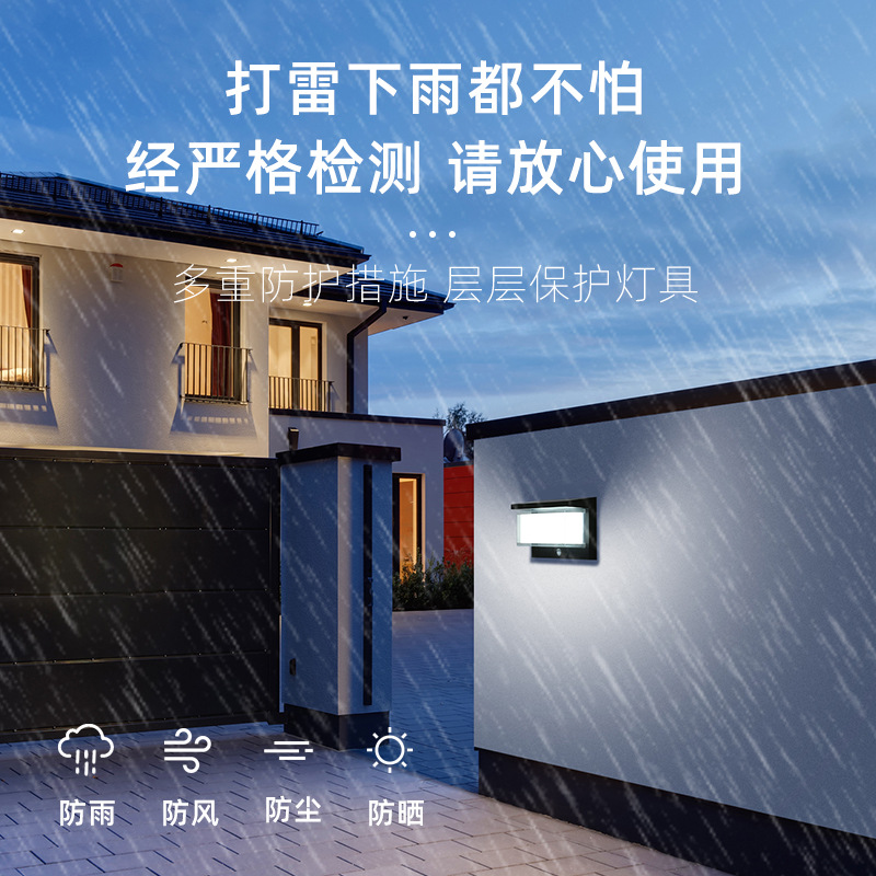 Cross-border solar outdoor garden lamps, household solar human body sensor lamps, garden outdoor solar wall lamps details Picture