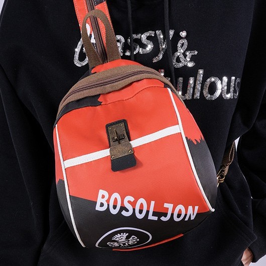 Student urban simple casual bag, versatile backpack, Korean-style commuter style ins bag chest, multi-functional color-blocking backpack Specification drawing