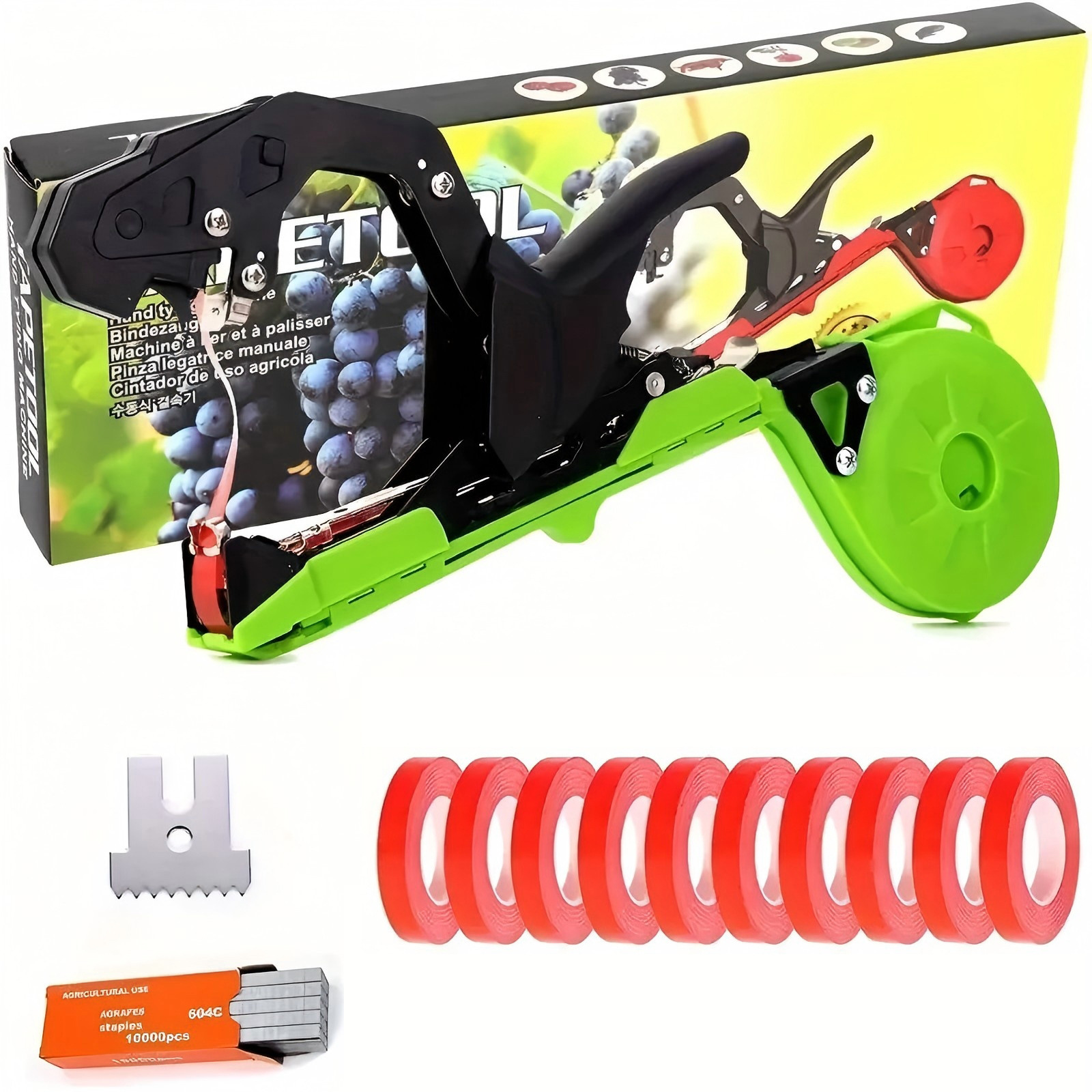 New type of tomato, vine, cucumber, grape vine binding machine, nail and tape with free shipping full figure
