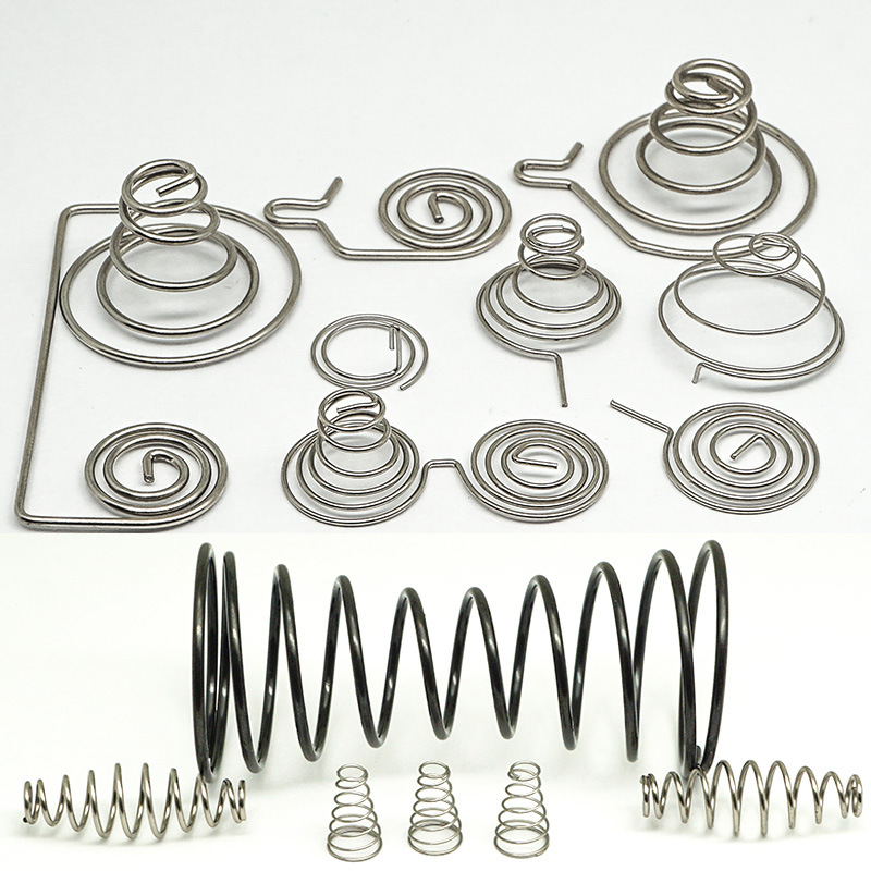 Spring manufacturers produce carbon steel tower-shaped hook trampoline springs for the positive and negative electrodes of conical batteries details Picture