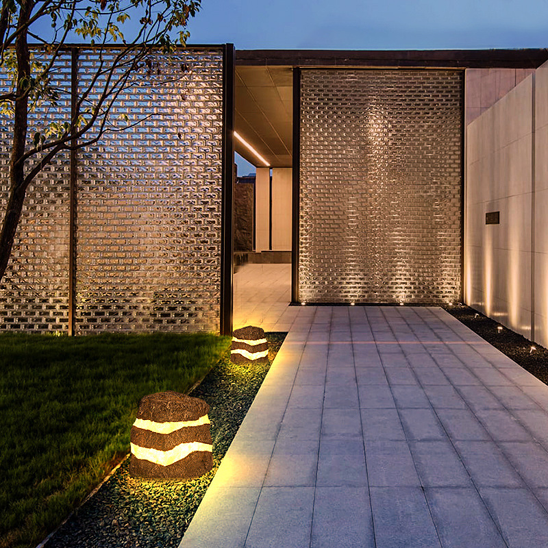 Simulated luminous stone lamps, fiberglass reinforced plastic landscape lamps, outdoor night scenes, waterproof parks, villas, courtyards, LED sculptures Specification drawing