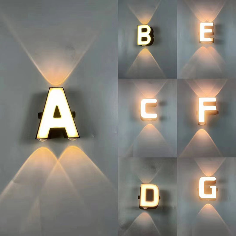 Cross-border led digital outdoor illuminated wall lamps, enterprise background, store Logo, doorplate, creative outdoor lighting fixtures Application Scenario