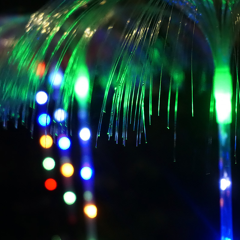 Direct sales from the original manufacturer of the new solar jellyfish lamp, seven-color led fiber optic outdoor garden solar lawn lamp details Picture