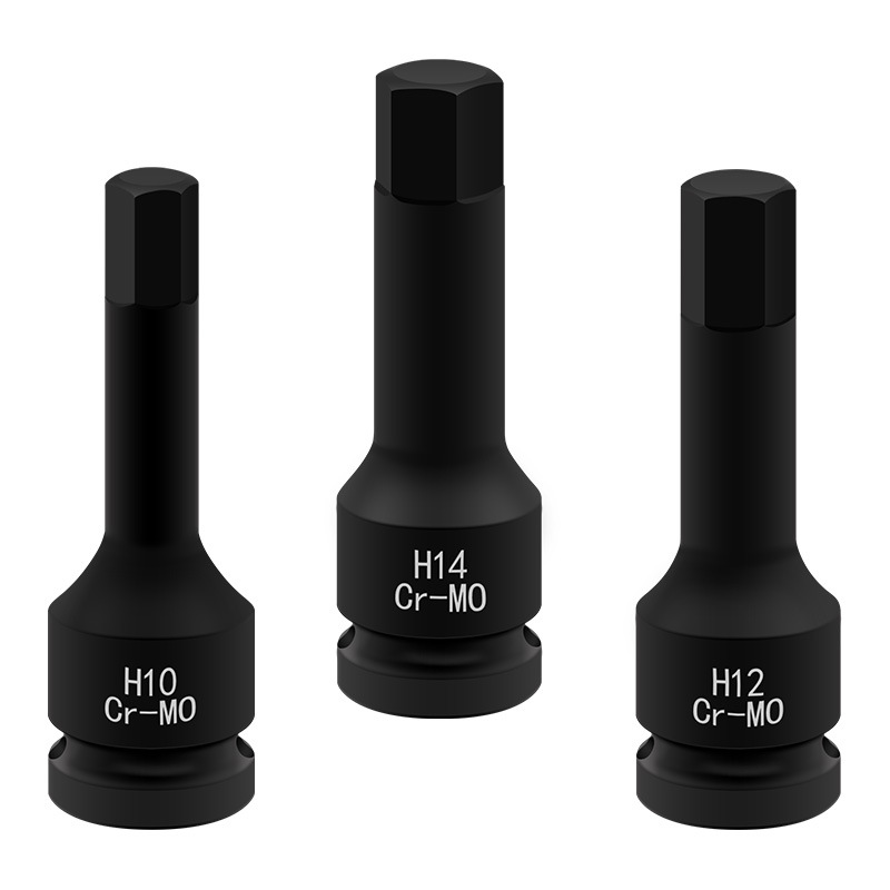 Wind cannon screwdriver head 1/2 Large flying integral screwdriver head Pneumatic hexagon socket socket set Extended pneumatic wrench H19 Item Picture
