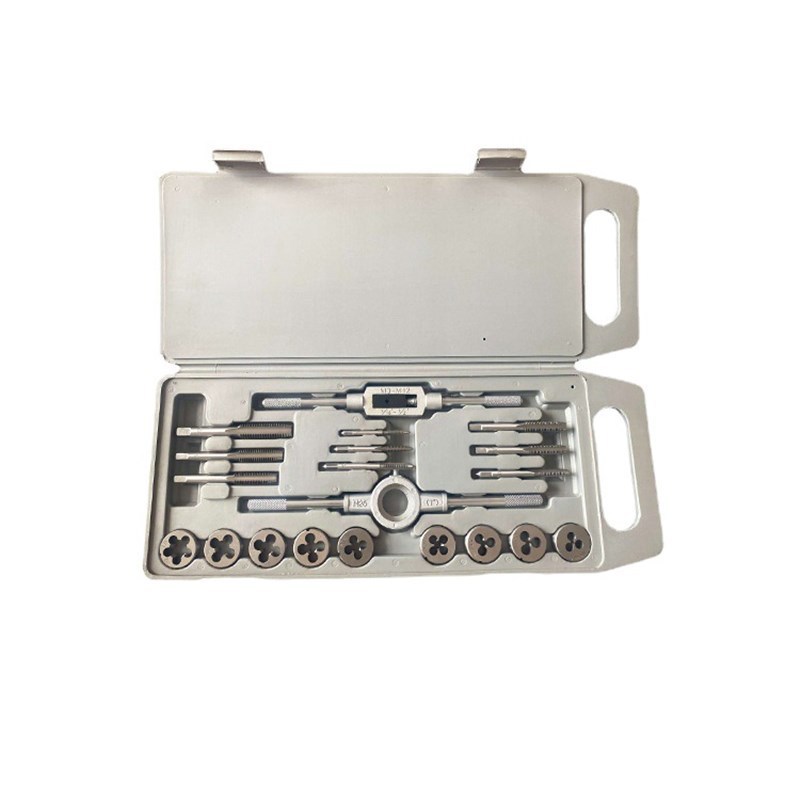20-piece set of metric taps and dies, 20-piece set of taps and taps, 20PC complete set of taps and taps, blowing base, German strain Item Picture