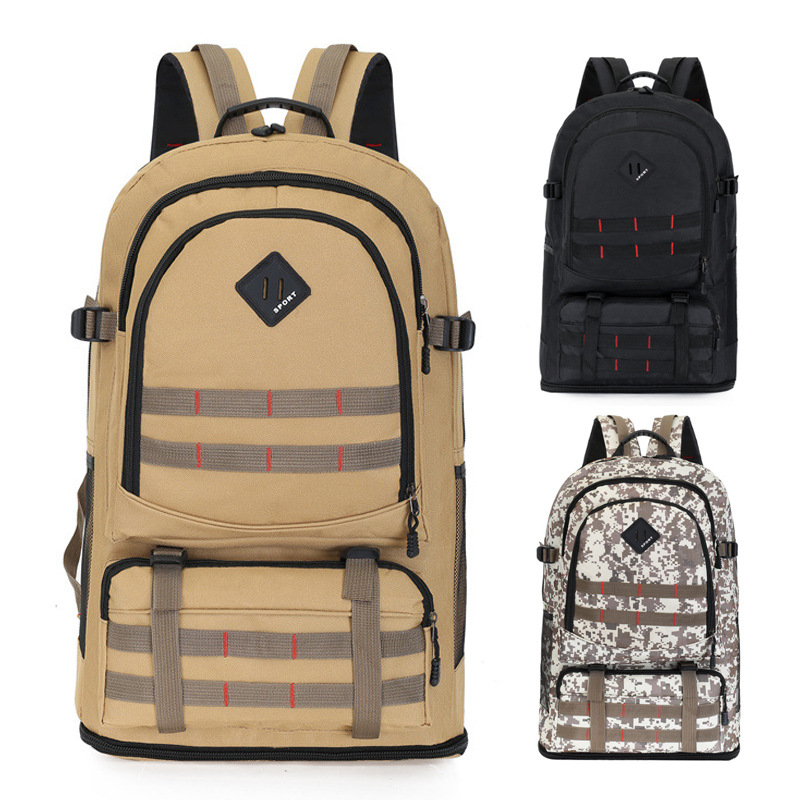 Cross-border supply of new large-capacity Oxford fabric camouflage backpacks for outdoor use, multi-purpose hiking and mountaineering bags for travel full figure