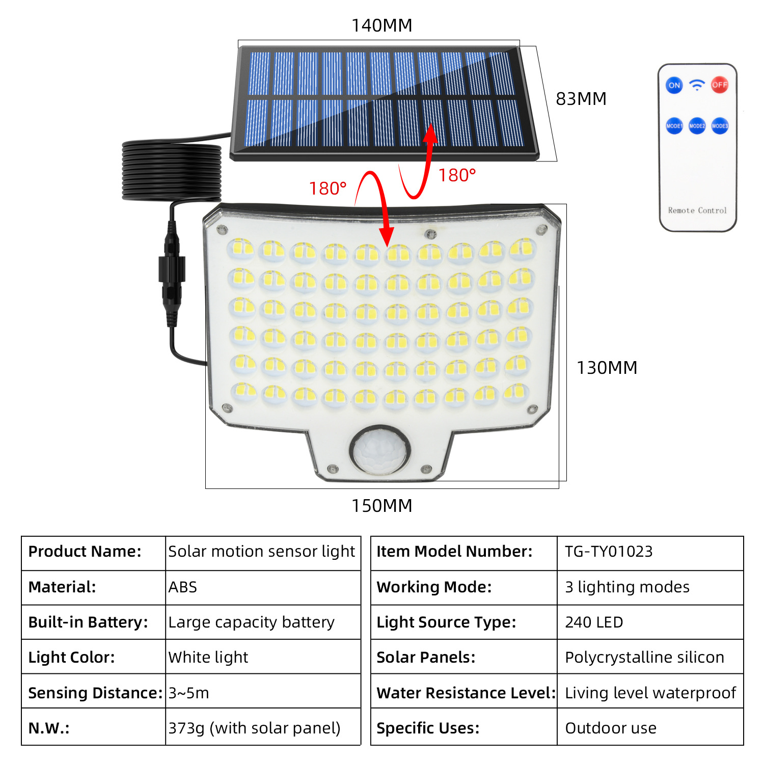 Cross-border new solar outdoor garden lamps, outdoor sensor road lighting lamps, garage lamps, single-head split wall lamps Application Scenario