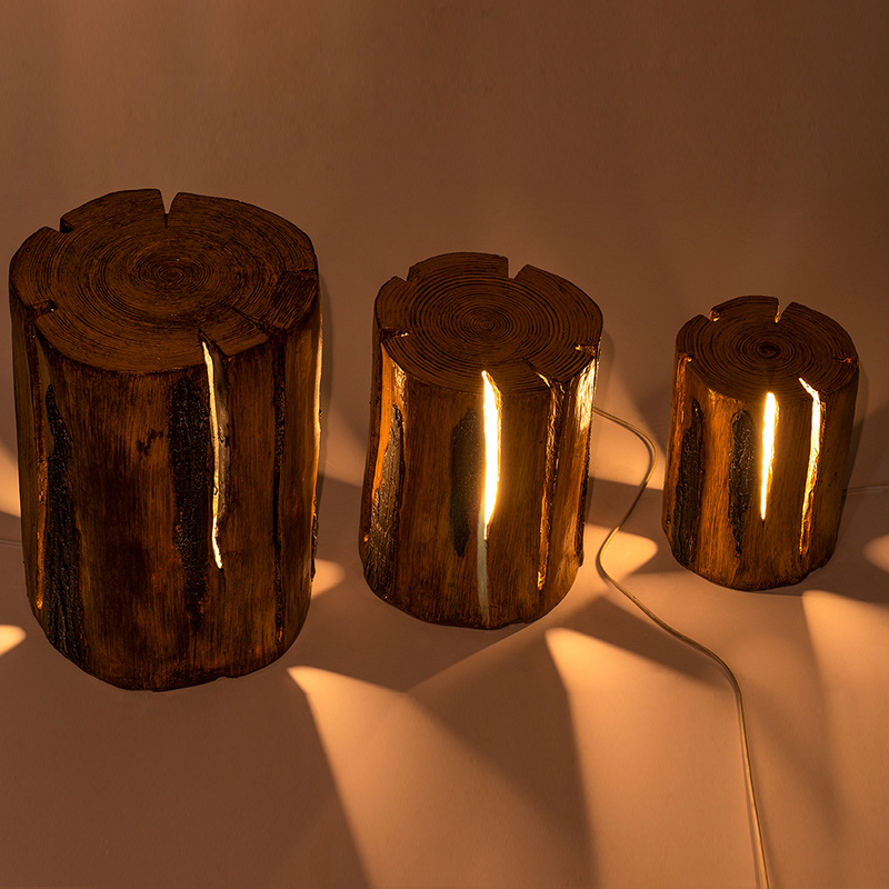 Outdoor hollowed-out illuminated tree stump lights, shaped lights, decorative lawn lights, garden villa scenic area lighting, shaped landscape lights Application Scenario