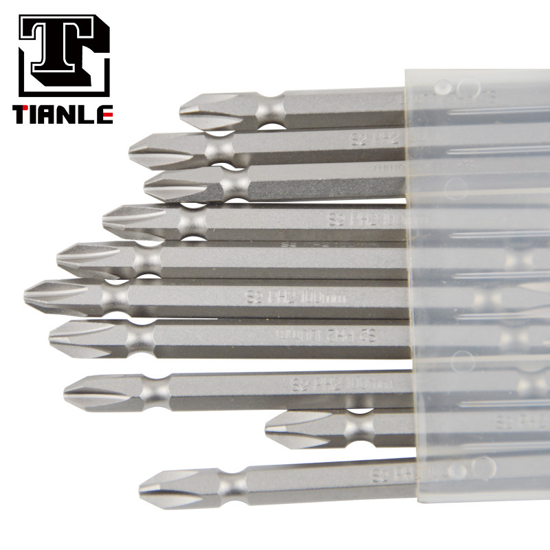 S2 Hexagonal magnetic double-head cross screwdriver bit, pneumatic screwdriver tip PH2*65, hexagonal air screwdriver bit, screw in a straight line details Picture