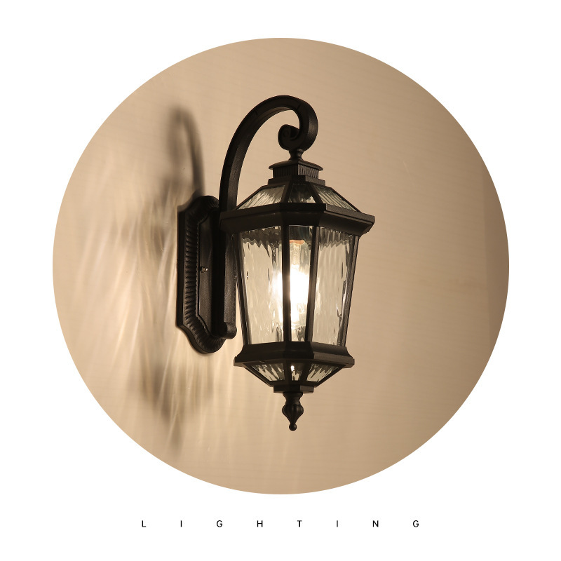 Outdoor wall lamps, American-style waterproof corridor lights, European-style antique outdoor balcony, villa courtyard gate lights, led Specification drawing