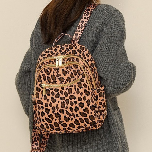 Autumn's best-selling leopard print backpacks, new women's backpacks, student small schoolbags, and the trend of casual travel backpacks details Picture