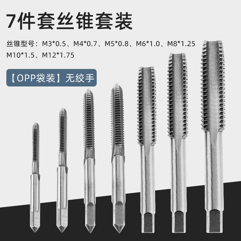 Wholesale of hand-use straight groove tap M3-M8 quick tapping five-piece set Thread hardware tools Item Picture