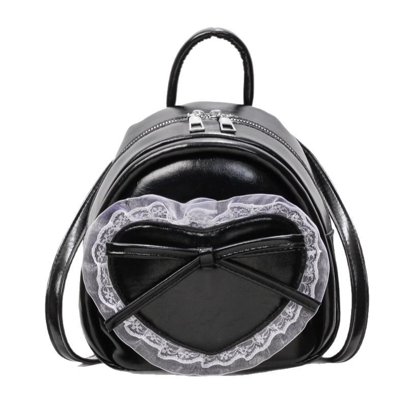 Fashionable lace bow backpack for women, 2025 new style, trendy and fresh schoolbag, carry the backpack while shopping Item Picture