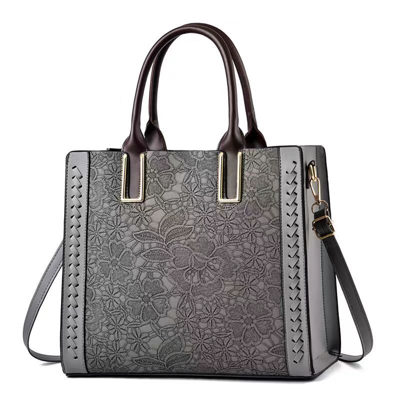High-end and stylish handbag, 2022 new trendy retro embossed large capacity bag, versatile single-shoulder crossbody bag Specification drawing