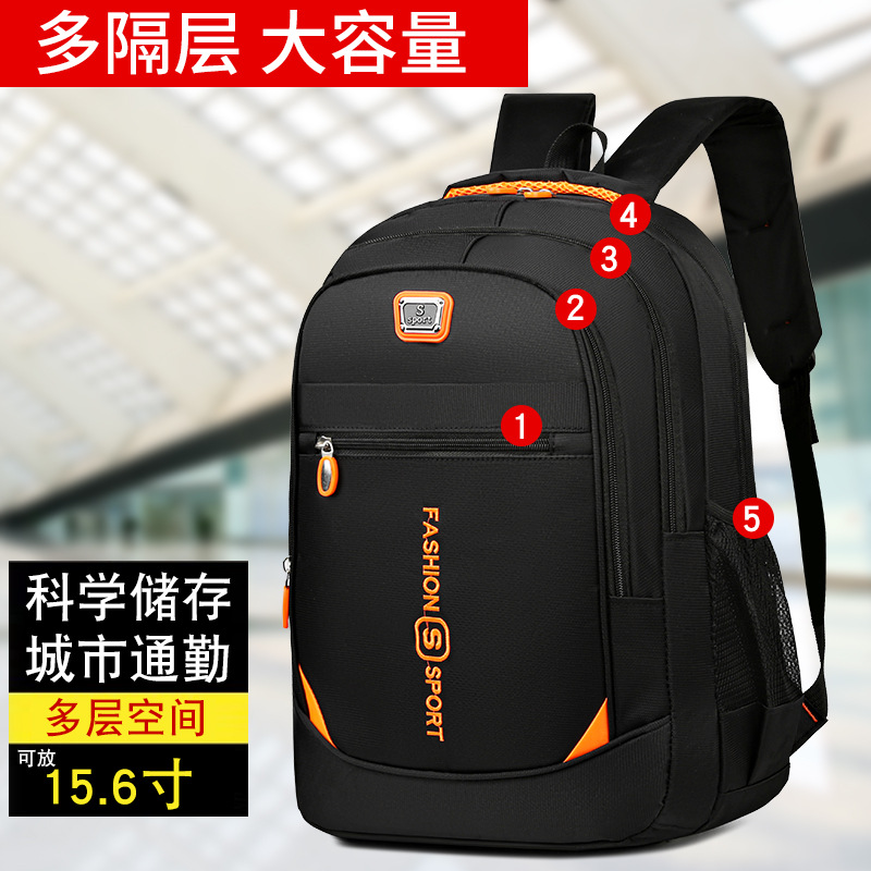 Cross-border wholesale of new men's casual outdoor backpacks, large-capacity computer bags, student school bags and travel bags details Picture