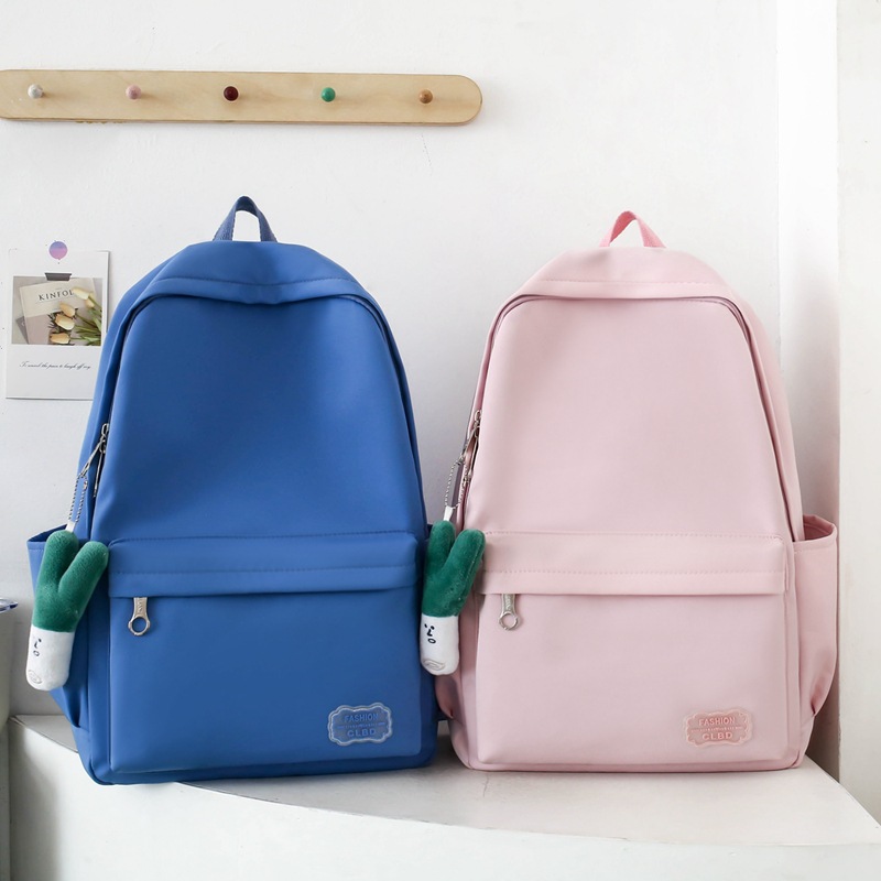 ins simple solid color versatile large-capacity junior high school birthday backpack, high school backpack, college student schoolbag Specification drawing