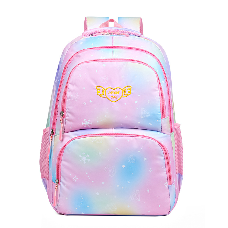 A starry sky gradient trendy, fashionable, soft and cute, artistic backpack with a large capacity of Oxford fabric for students Item Picture