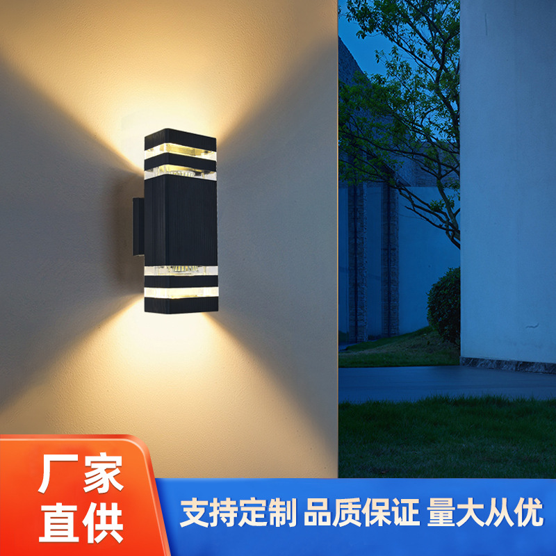 Amazon upper and lower wall lamps, corridor and balcony double-head modern and simple courtyard lamps, villa exterior spotlights, corridor lights details Picture