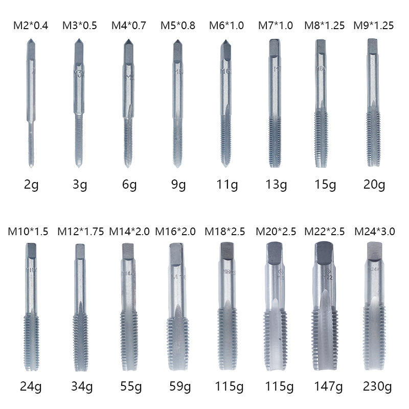 Our factory produces various specifications of hand taps and alloy wire taps, including square handles and straight grooves, in large quantities for wholesale Specification drawing