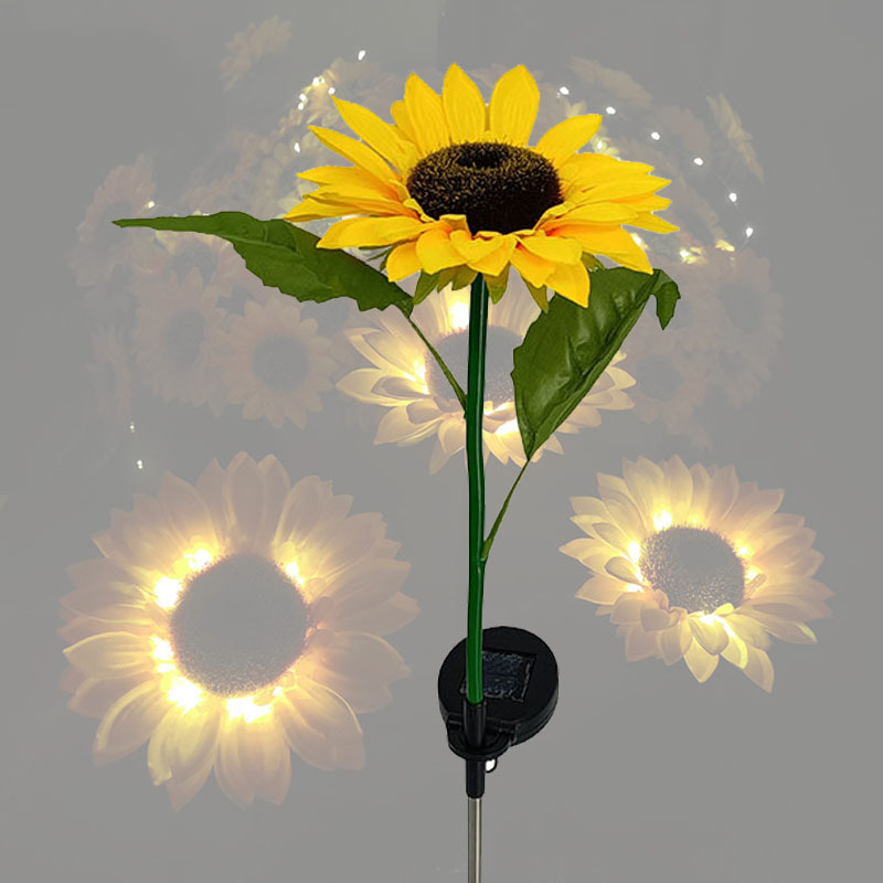 Solar simulation luminous sunflower lamps, outdoor courtyard plant landscape lamps, park ground plug-in lawn lamps wholesale fixtures full figure