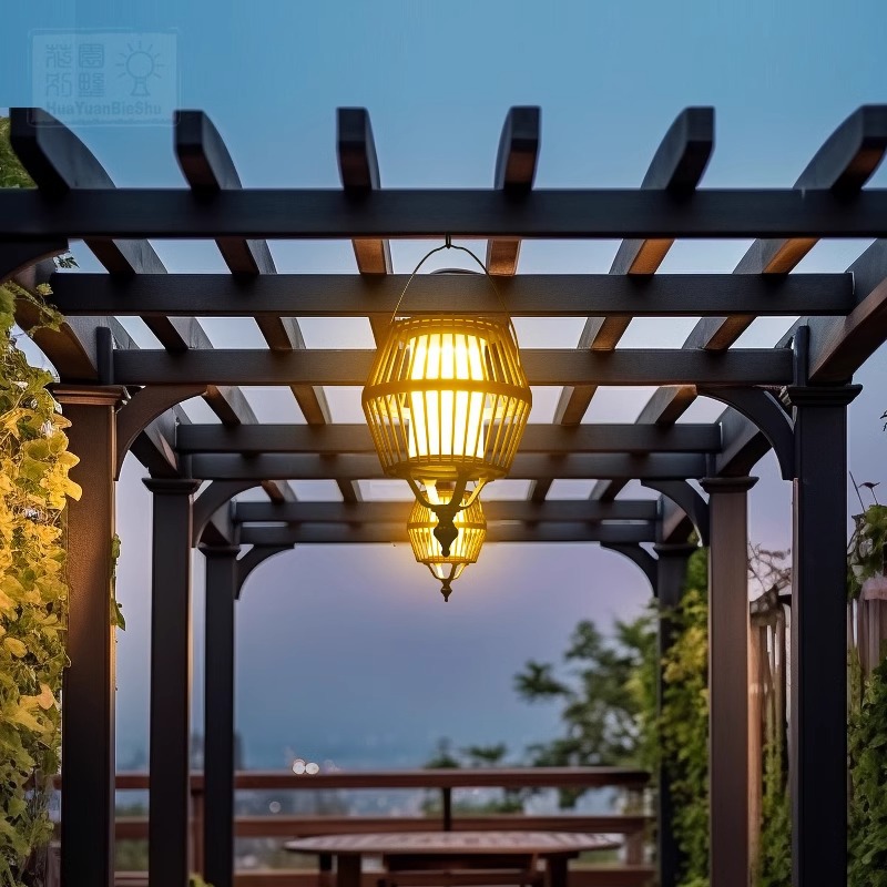 Outdoor chandelier, solar waterproof, garden villa light, corridor, pavilion, outdoor courtyard, landscape, balcony, modern and simple Application Scenario