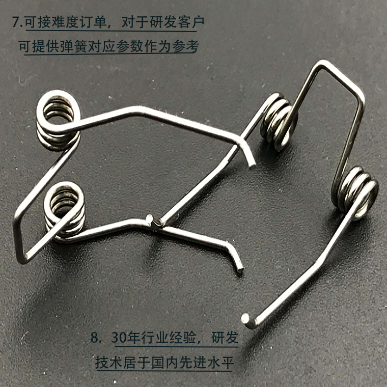 High-temperature resistant and wear-resistant torsion special-shaped single and double torsion torsion springs, mechanical stainless steel and carbon steel torsion springs factory wholesale Application Scenario