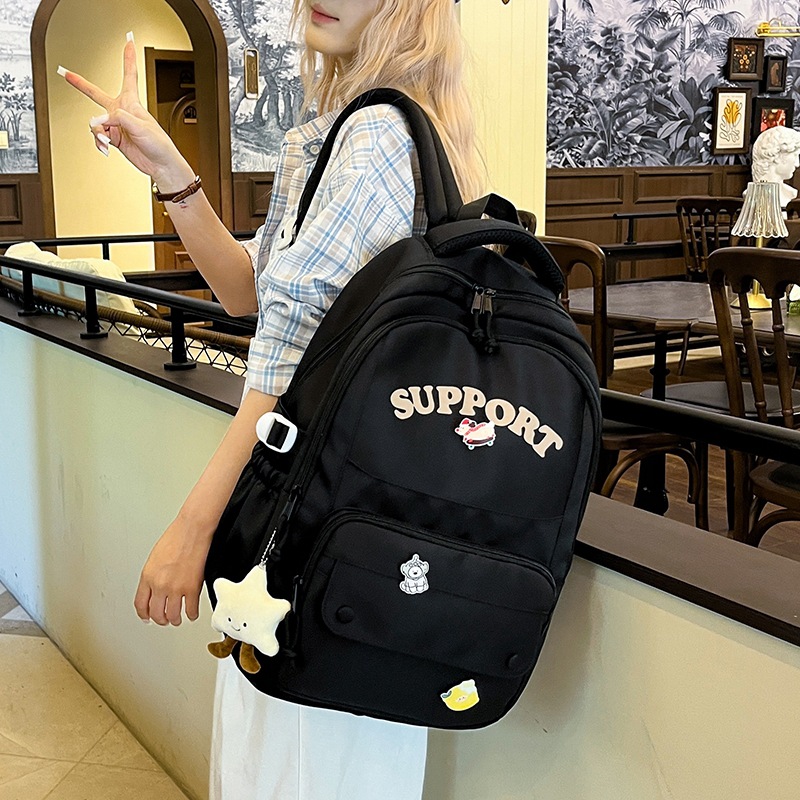 A simple and versatile backpack for women, a large-capacity computer travel backpack for women, a schoolbag for junior high school, senior high school and college students, and for men Specification drawing