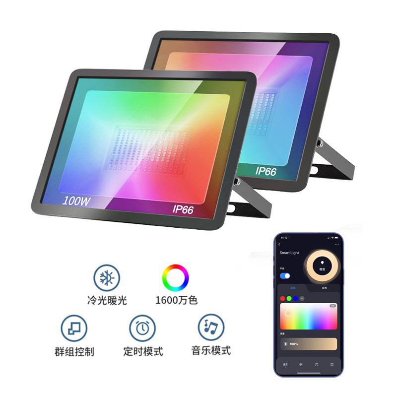 Graffiti zigbee direct connection led floodlight, outdoor waterproof, outdoor lighting searchlight, courtyard smart street lamp details Picture